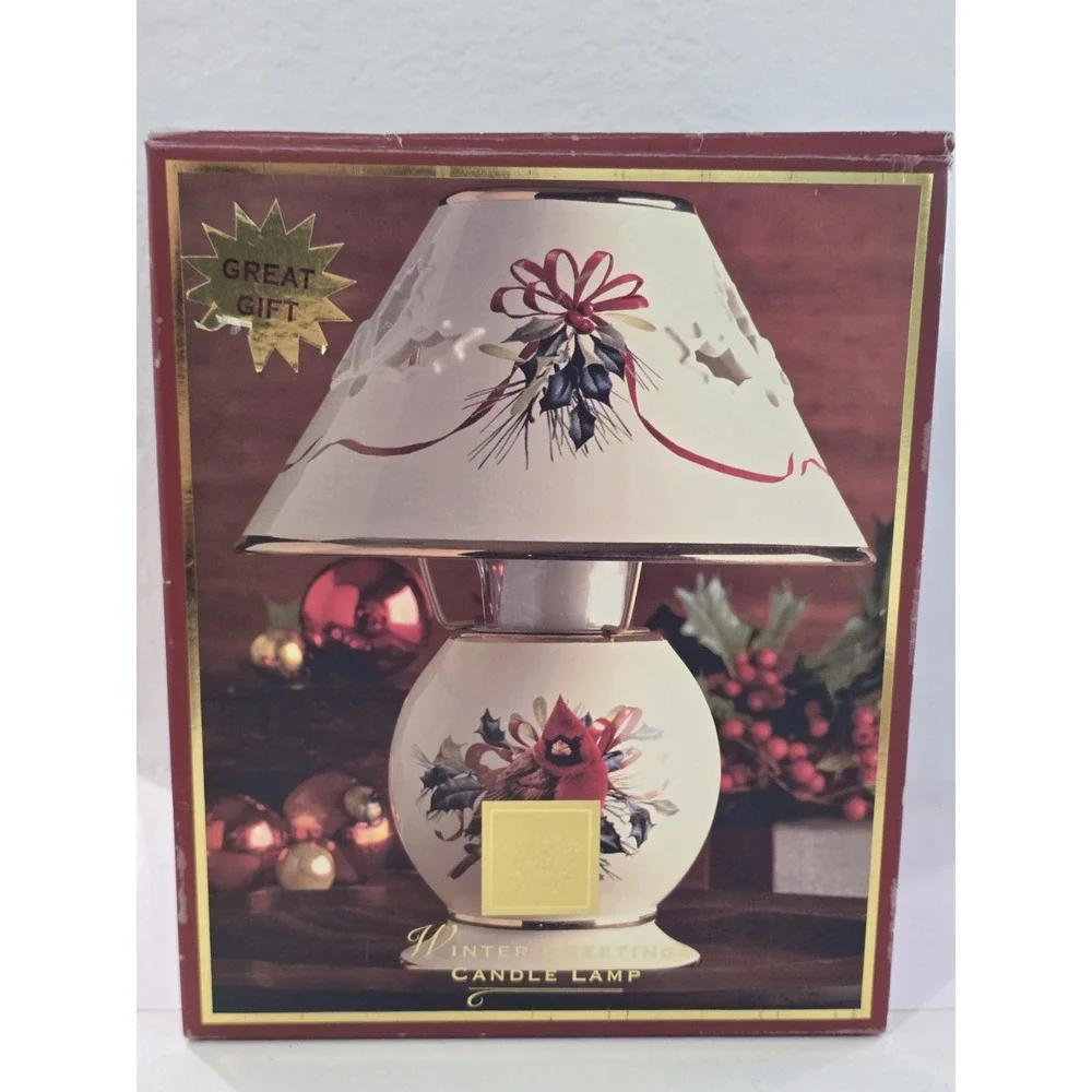 Lenox Christmas Cardinal Holiday Candle Lamp